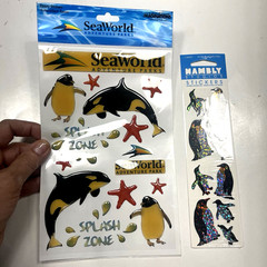 Vintage 2005 Creative Imaginations SEAWORLD Adventure Parks Epoxy Stickers Orca