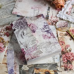 160 Sheets Vintage Flower Scrapbook Paper, Junk Journal Supplies, Purple Pink…