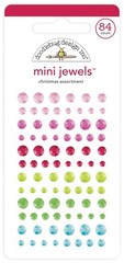 Crafts Doodlebug Christmas Assortment Mini Jewels Pink Red Green Blue Gems