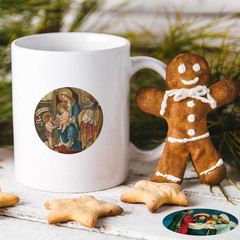 1000Pcs Christmas Stickers Roll Vintage Cartoon Nativity Paper Decals Jesus Holy