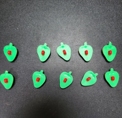 Lot of 10 Plastic Strawberry Buttons Summer Fruit Scrapbook Sewing Craft