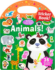 Reusable Sticker Book for Toddlers, Stickers for Kids, Ages 3+, Animals, Dinosau