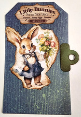 Easter Bunny Kisses Village Carrots Farm Tags Pocket OOAK #35 3D Handmade
