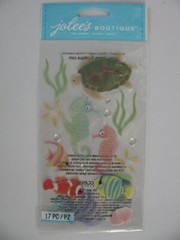 Jolee’s SEA HORSES Turtle Starfish Fish Dimensional Embellishments 17 Pcs NIP