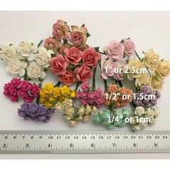 115 Mixed 3 Sizes Open Paper Flower Wedding bouquet DIY Scrapbook (TH/R268 – A1)