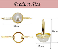 12 x 18mm 100pcs Imitation Pearl Brads Paper Fastener Scrapbooking DIY Making We
