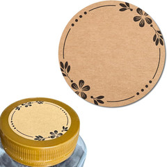 Canning Labels Brown Kraft Stickers 2 Inch Pack of 300 Floral Patterns Write On