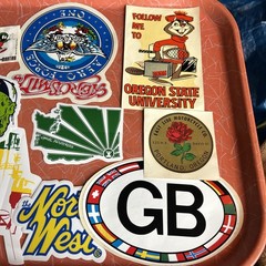 Mixed Lot Of 12 Vintage Stickers, Advertising, Snow Boarding, Aerosmith, OSU+
