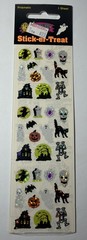 90s Sandylion Halloween Stick-er-Treat Prismatic Stickers Witch Ghost Spooky Vtg