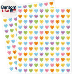 2400 Pcs Valentine’S Day Mini Sticker Paper Decal Conversation Heart Self-Adhesi