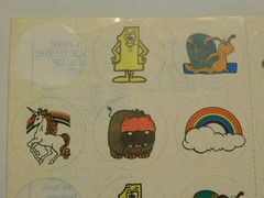 VTG SCRATCH SNIFF STICKERS ~VERY RARE~80’s CHOCOLATE UNICORN MEMBERS ONLY HTF