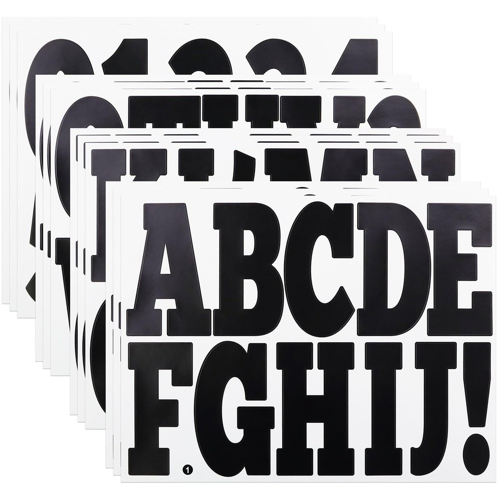 4 Inch Letter Number Stickers, Self Adhesive number Black