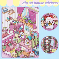 20 Sets DIY 3D Sticker Scene Collection – Cute Cartoon House Stickers