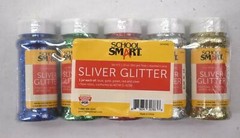 School Smart Glitter Blue Gold Green Red Silver Assorted Colors 10 Oz 5 Pack