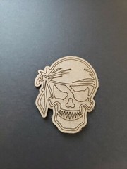 Chipboard Scrapbooking laser scored and cut die cut embellishments Skull #1