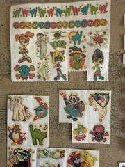 Vintage Lisa Frank Halloween Body Stickers LOOSE WRINKLED BUBBLED