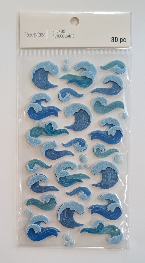 Blue Waves Beach Ocean Scrapbooking Stickers By Recollections