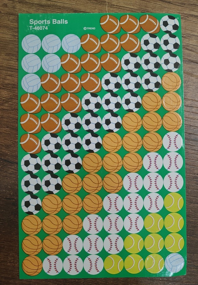 Trend Sports Balls Sticker Sheet Tennis Soccer Football Volleyball Basketball