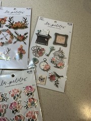Dimensional Stickers Flowers Roses Floral The Paper Studio 8 Sheet Lot
