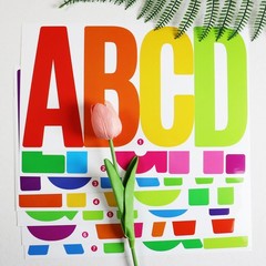 21 Sheets 6 Inch Letter Stickers, Self Adhesive Vinyl Capital Alphabet Multi