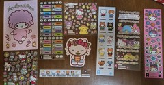 Pipsticks Hello Kitty Sticker Lot Of 7 Sheets + Postcard & 3″ Vinyl