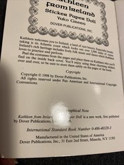 Kathleen From Ireland Sticker Paper Doll SET Scrapbook Craft Stickers