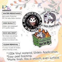 3pc Funny Possum Sticker 3″ Waterproof Vinyl Laptop Water Bottle Decal
