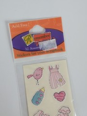 Vintage Baby Girl Stickers Amscan Remember When Scrapbooking Paper Crafting
