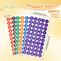 Consecutive Number Stickers, 900 PCS Number Stickers 1 to 50, 18 Sheets 1 Inch V