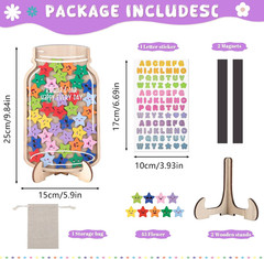 45Pcs Magnetic Reward Jar for Kids, Large 9.8″ Star Jars Reward System, Magnetic