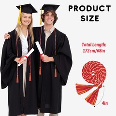 Graduation Cords Red Gold Honor Cord For Class Of 2025 Polyester Yarn 68 Inch