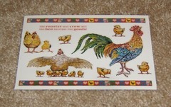 PSX Designs Sticker Sheet ~ Rooster and Chickens