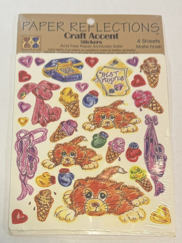 New Paper Reflections Craft Accent Animal Stickers Scrapbooking, 4 Sheets