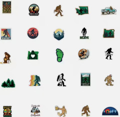 LOT OF 10 PCS Random BIGFOOT sasquatch YETI skunk ape forest decals cryptid wood