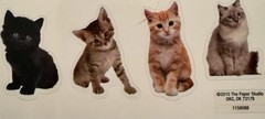 The Paper Studio Stickers Kittens Black Orange Grey Cute Realistic Scrapbook
