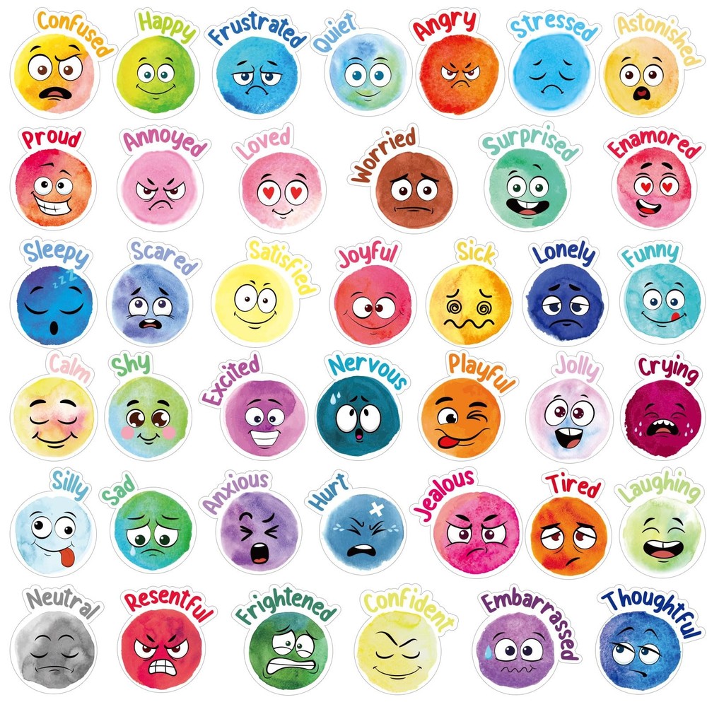 800 Pieces Face Emotion Feelings Stickers for Kids 1.4 Inch Funny Mood Incent…