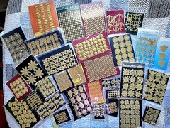 Choose from 59 Scrap Diecut German Gold Foil Paper Embellishments Crafts Sheets