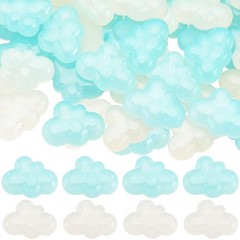 SUNNYCLUE 1 Box 40Pcs Cloud Cabochon Mini Resin Cabochons White, Blue