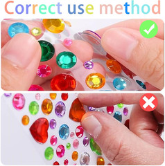 2785Pcs Gem Stickers, Self Adhesive Gems for Crafts, Acrylic Bling Heart Sticker