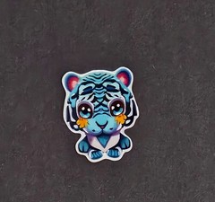 Blue Tiger Kawaii Sticker’s. 9 pack