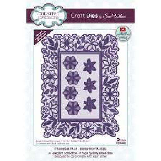 CREATIVE EXPRESSIONS – METAL CUTTING DIE – FRAMES N TAGS – DAISY RECTANGLE