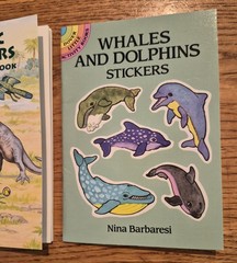 Dover Little Activity Sticker Books Dinosaurs Whales & Dolphins Lot SOME MISSING