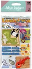JOLEE’S BOUTIQUE LOUISIANA 12 PC STICKERS 3D SCRAPBOOK CRAFT VACATION TRAVEL