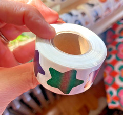 Sparkly Stars Sticker Roll: Roll Of 500 1 Inch Multicolor Star Stickers
