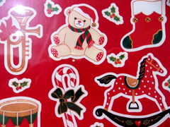 Set of 5 Vintage American Greetings Christmas Sticker Packages -4 Sheets Ea- New