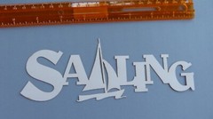 Scrapbooking Die Cut Word «Sailing» with Sailboat – White Cardstock – NEW