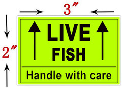 Remarkable Live Fish Stickers Shipping Labels, 2 X 3 Inch Fluorescent Green Plea