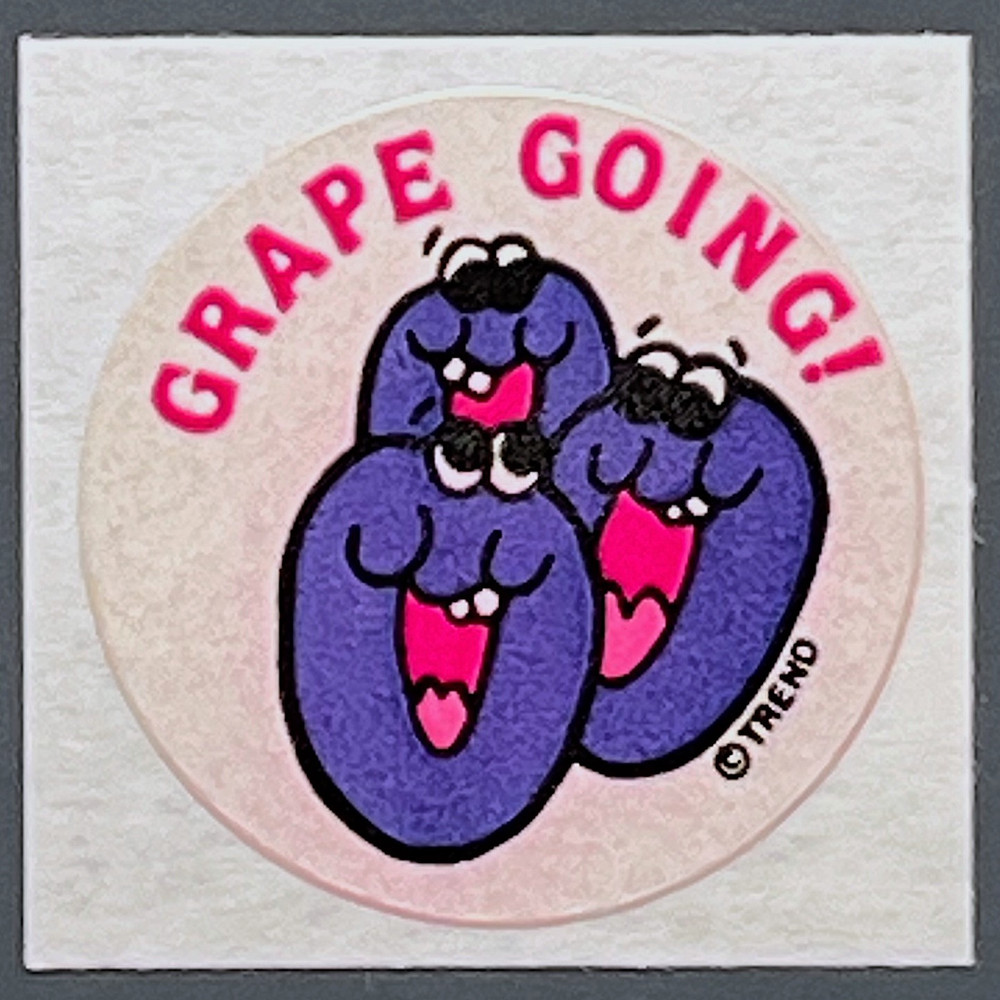 Vintage TREND Scratch and Sniff MATTE Sticker GRAPE
