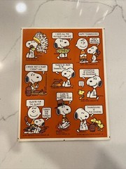 Vintage Peanuts Stickers Hallmark Snoopy Thanksgiving ONE Sheet HTF