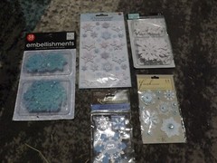 5 NEW packs SNOWFLAKE Winter theme scrapbooking stickers & chipboard pieces